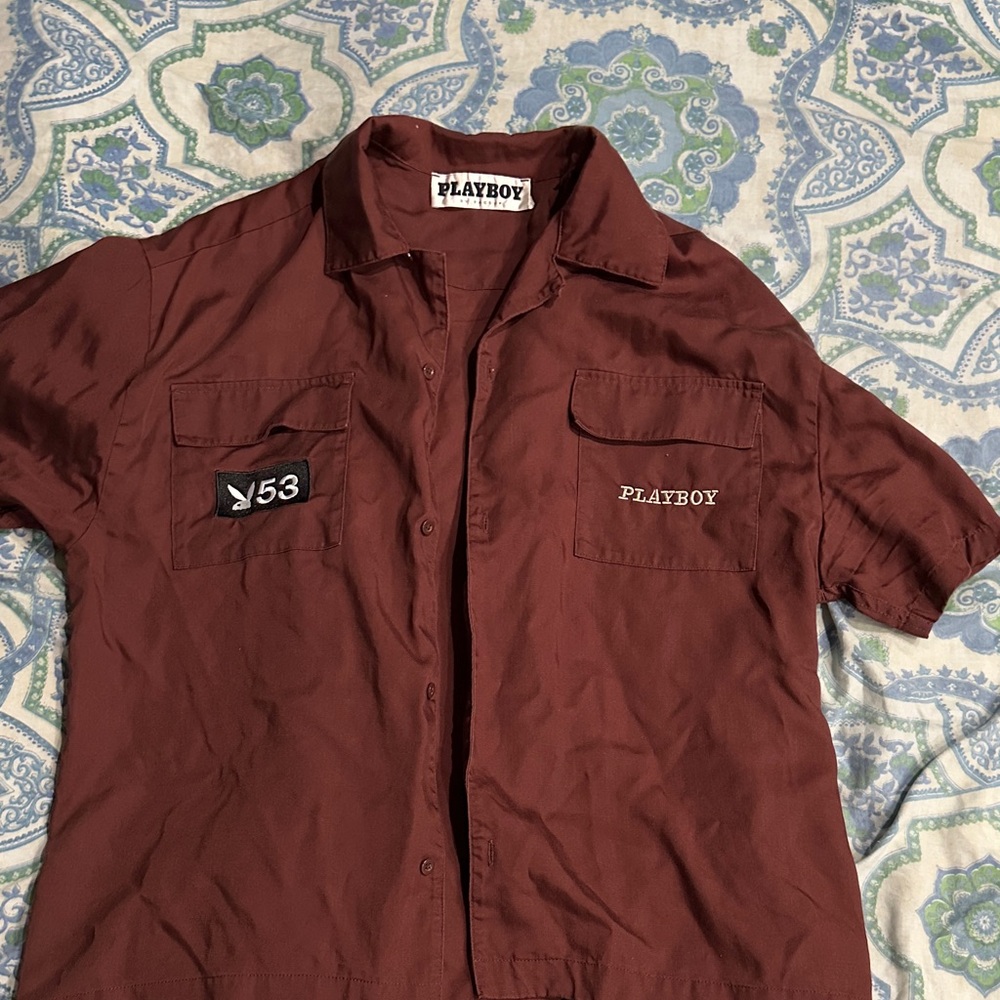 PLAYBOY Maroon Shirt with Logo